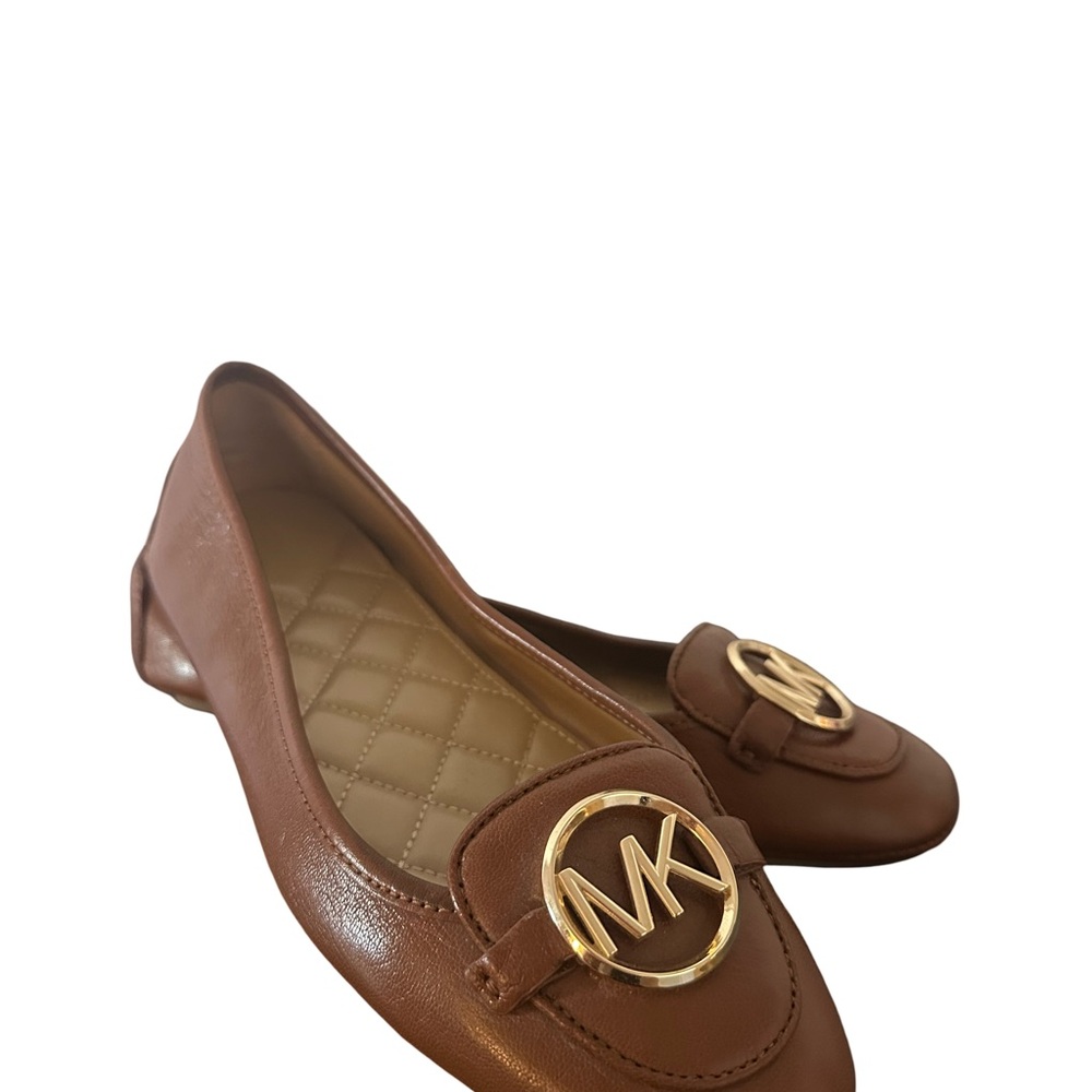 Michael Kors Tan Flats with Gold Accents